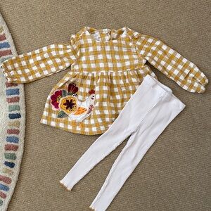 Mud Pie Yellow and White Plaid Dress